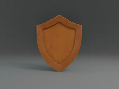 Stylized Wooden Shield Hero Prop for RPGs Low-poly 3D model