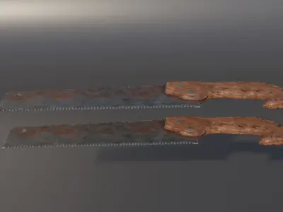Old Hand Saw Low-poly 3D model