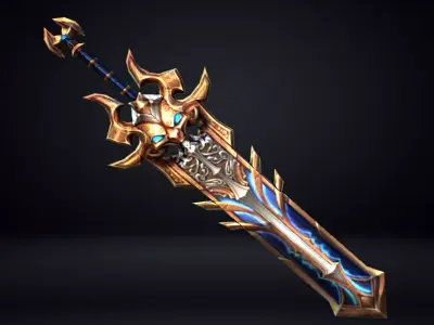 Futuristic Sword Low-poly 3D model shop