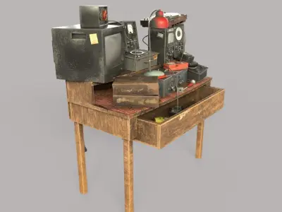Workbench with Devices 3D model