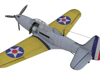 Bell XFL-1 Airabonita Low-poly 3D model