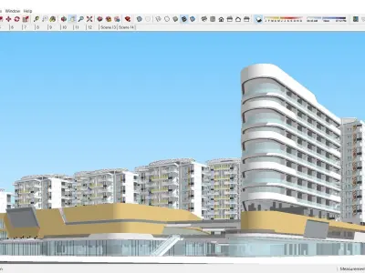 Sketchup Commercial Office Complex 245 3D model