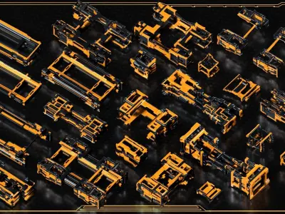 Sci-Fi Hard Surface KITBASH DETAILS PACK   3D model
