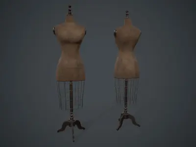 Retro Mannequin PBR Game Ready Low-poly 3D model