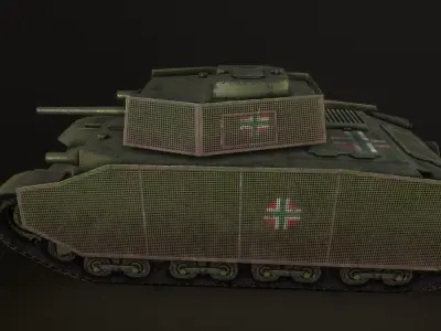 Turan I tank - PBR reworked Low-poly 3D model