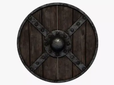 Wooden shield Low-poly 3D model order