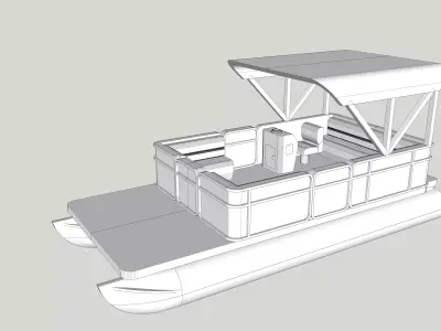 Pontoon Boat HO and N scales 3D print model