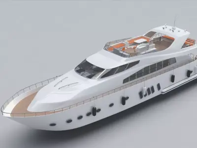 Large yacht 3D model