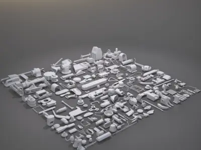 Kitbash-6 different items 3D model