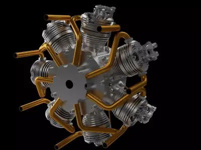 70cc m7 star-shaped engine 3D print model