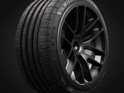 Realistic Tires Michelin Super Sport - Blender 4k Textures 3D model