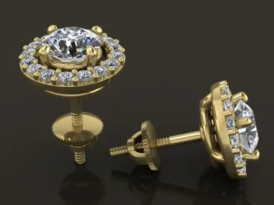 Earring Diamond Jacket Style2 4mm50 3D print model