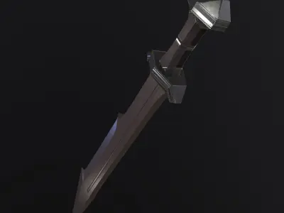 Medieval Stylized Dagger with Scabbard PBR Low-poly 3D model