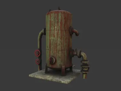 PBR Game Ready Storage Tank Low-poly 3D model