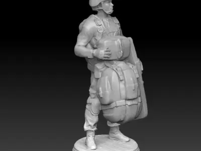 Female Paratrooper 3D print model