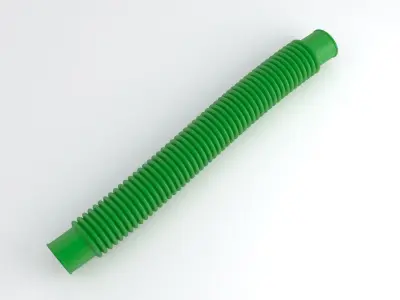 Hog Oval Corrugated Hose 01 Green 3D model