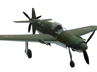 Dornier Do 335 Pfeil Arrow Low-poly 3D model