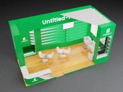 Exhibition Stall design 2 side open 3D model