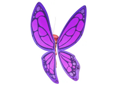 Cartoon Butterfly Character 3D model