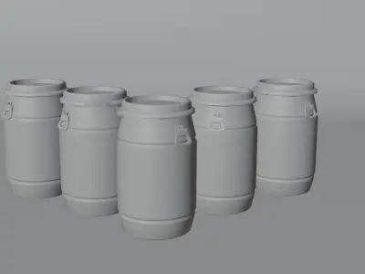 Barrel Plastic Low-poly 3D model