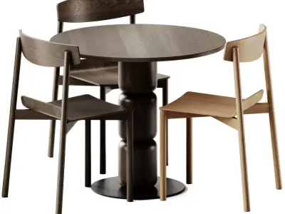 Artu Beads Table and Wox 2 Chair 3D model