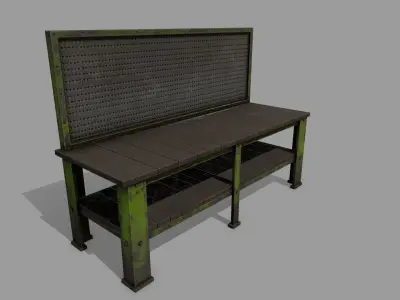 workbench industrial bench Low-poly 3D model purchase