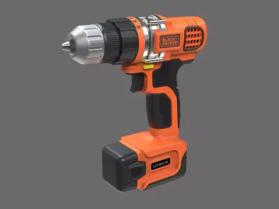 Cordless Drill black and decker 3d model 3D model