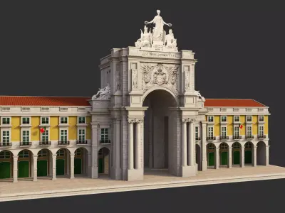 Rua Augusta Arch Lisbon 3D model