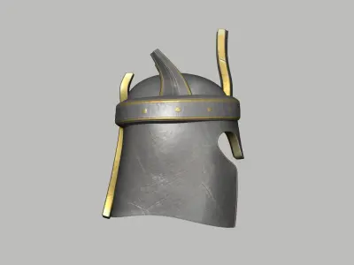 Medieval Crowned Helmet 02 - Fantasy Character Design Low-poly 3D model