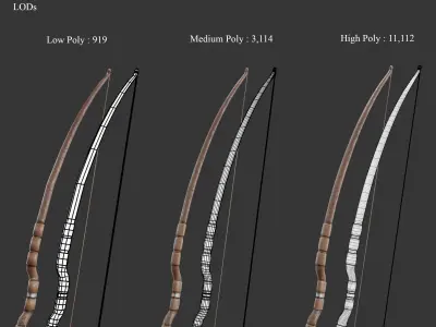 Medieval Collection Weapons Bows and Arrows 3D Model Pack purchase