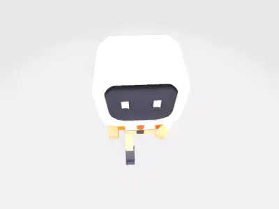 robot with backpack Low-poly 3D model