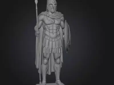 King Leonidas Statue 3D model