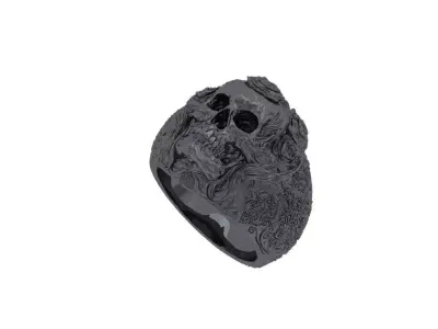 Skull Ring 3D print model 4