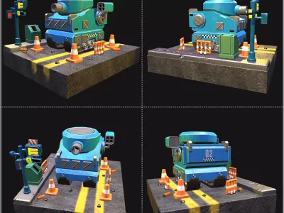 Dink Tank Low-poly 3D model