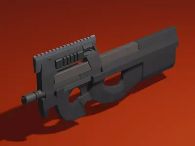 low poly P90 Low-poly 3D model