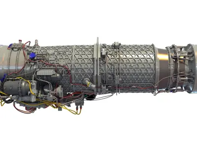 Eurojet EJ200 Military Turbofan Jet Engine 3D model purchase