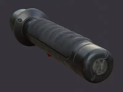 Military Stun Baton with Rugged Grip Low-poly 3D model