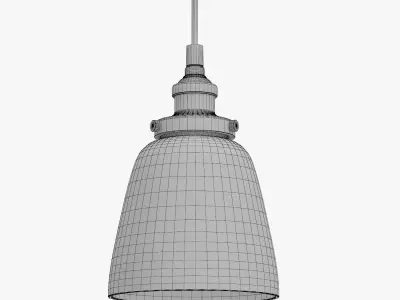 20TH C FACTORY FILAMENT CLEAR GLASS CLOCHE PENDANT 3D model