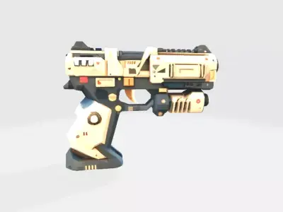 Lowpoly scifi pistol Low-poly 3D model