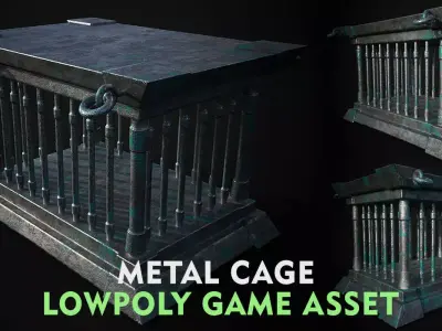 metal cage lowpoly game asset  Low-poly 3D model