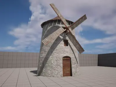 Low Poly Windmill Assets Low-poly 3D model