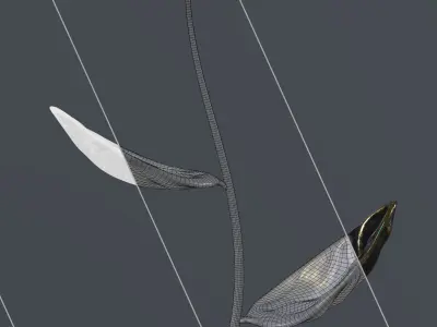 Antique Black Rose 3D model