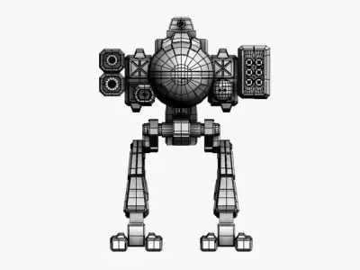 mecha robot Low-poly 3D model