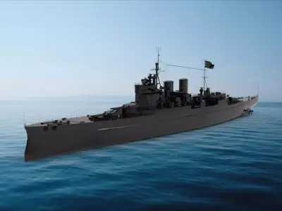 HMS Renown battleship 3D model