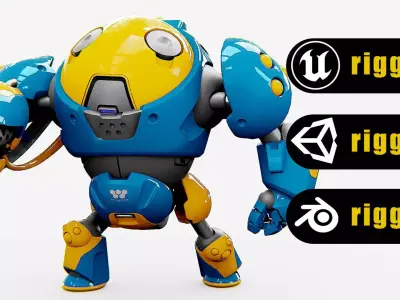 MILITARY BOT SF-500 Rigged for Unreal Engine - Unity - MIXAMO  3D model