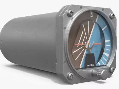 Cylindrical Aviation Horizon Indicator Unit Simplified 3D model
