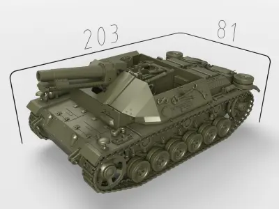 sIG 33 auf Fahrgestell Panzerkampfwagen III 3D print model