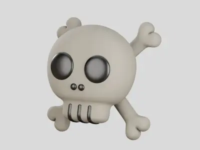 Skull Cute 3D Illustration 3D model