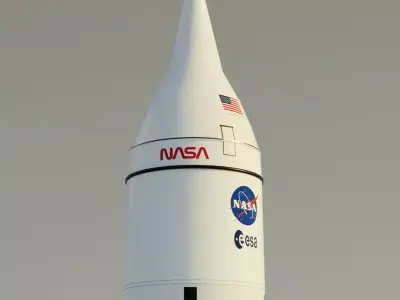 Artemis II launch vehicle Free low-poly 3D model