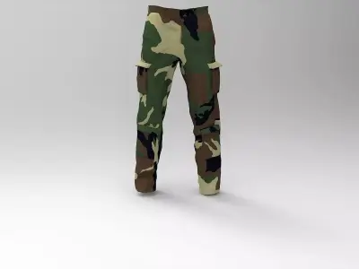 Military Pants Forest Camouflage Low-poly 3D model